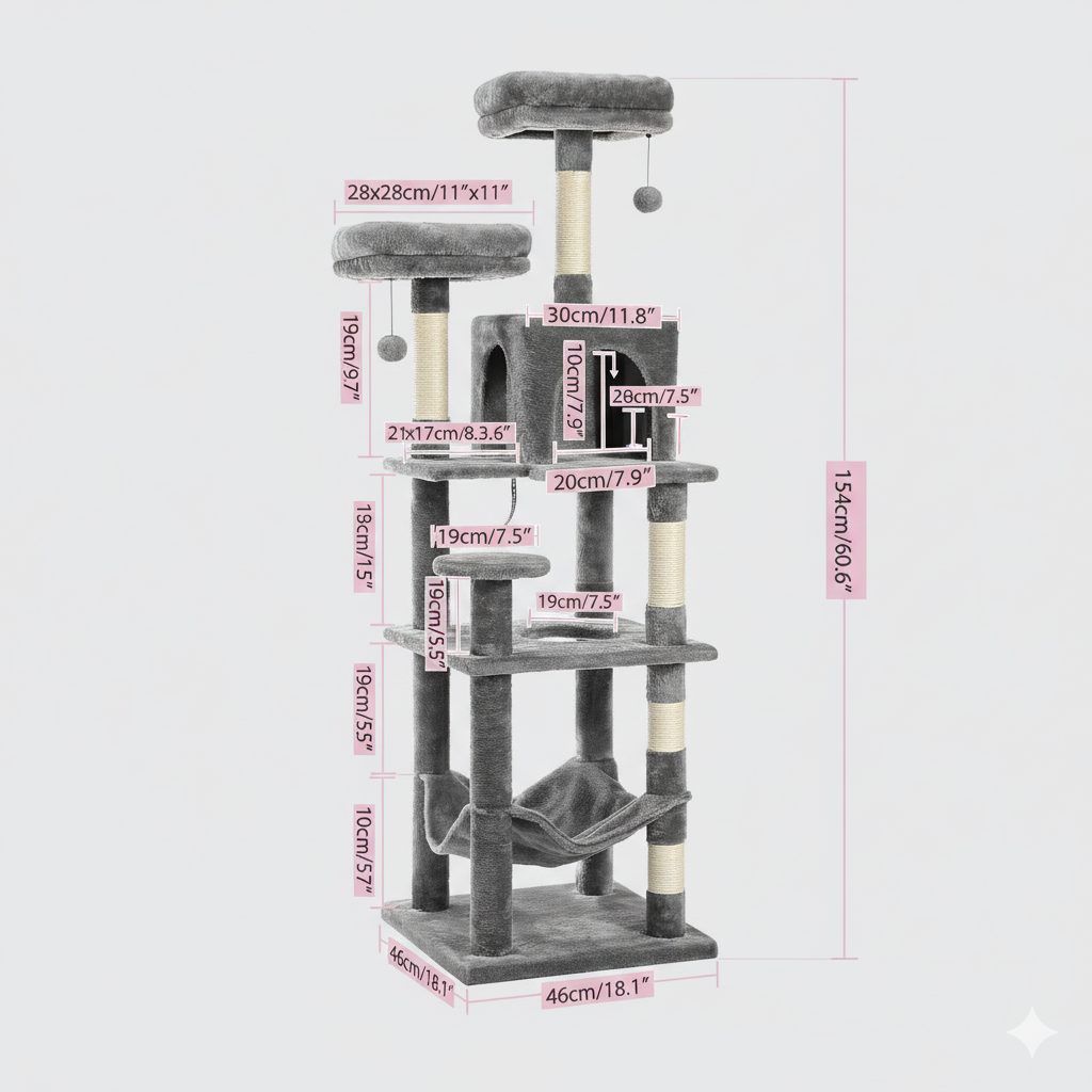 Felidax™️ Multi-Level Cat Tree with Scratching Posts